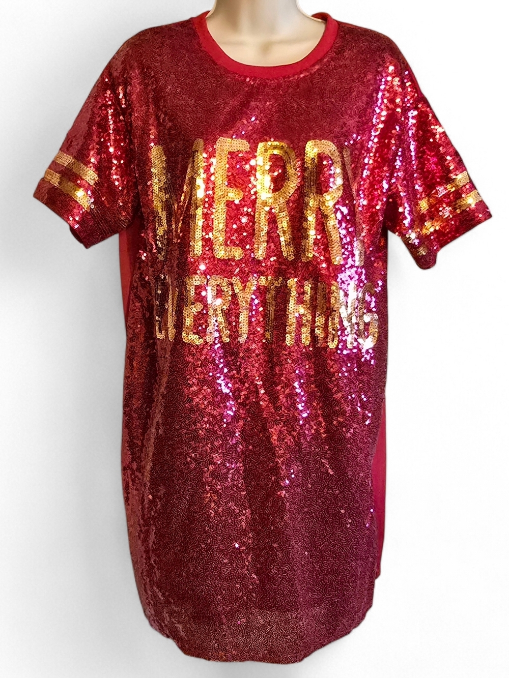 ✨NWOT Simply Southern Red Top with Pink Label and Gold Accents